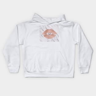 Kissing lips on marble Kids Hoodie